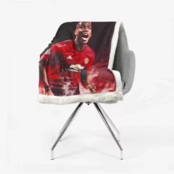 Paul Pogba Athletic United Soccer Player Sherpa Fleece Blanket 2