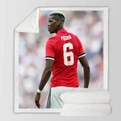 Paul Pogba Capable United Soccer Player Sherpa Fleece Blanket