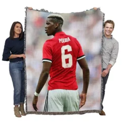 Paul Pogba Capable United Soccer Player Woven Blanket