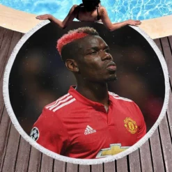 Paul Pogba Committed United Sports Player Round Beach Towel 1