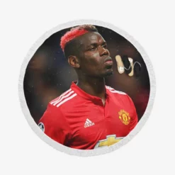 Paul Pogba Committed United Sports Player Round Beach Towel