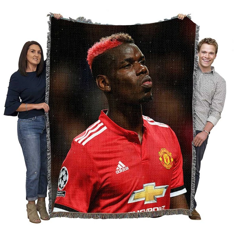 Paul Pogba Committed United Sports Player Woven Blanket