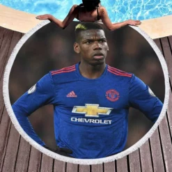 Paul Pogba Dependable United sports Player Round Beach Towel 1