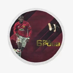 Paul Pogba Energetic Footballer Player Round Beach Towel