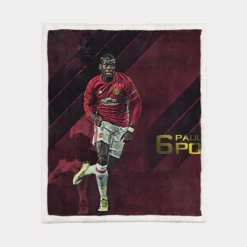 Paul Pogba Energetic Footballer Player Sherpa Fleece Blanket 1