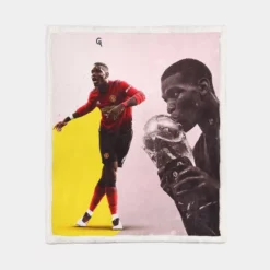 Paul Pogba Footballer Player Sherpa Fleece Blanket 1