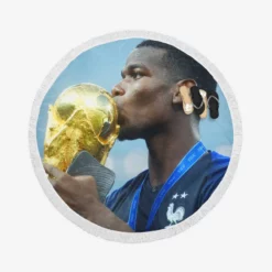 Paul Pogba France World Cup Football Player Round Beach Towel