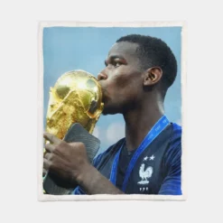 Paul Pogba France World Cup Football Player Sherpa Fleece Blanket 1