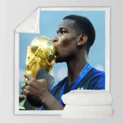 Paul Pogba France World Cup Football Player Sherpa Fleece Blanket