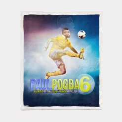 Paul Pogba Juventus Soccer Player Sherpa Fleece Blanket 1