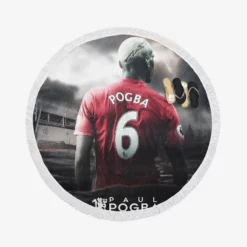 Paul Pogba Quick United Sports Player Round Beach Towel