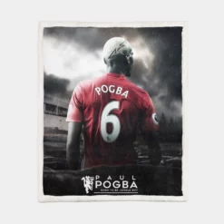 Paul Pogba Quick United Sports Player Sherpa Fleece Blanket 1