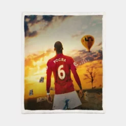 Paul Pogba Ready Premier League Footballer Player Sherpa Fleece Blanket 1