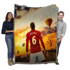 Paul Pogba Ready Premier League Footballer Player Woven Blanket