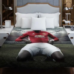 Paul Pogba Spirited Soccer Player Duvet Cover