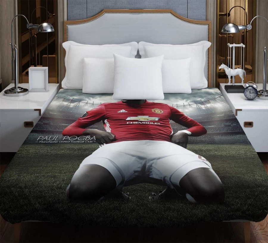 Paul Pogba Spirited Soccer Player Duvet Cover