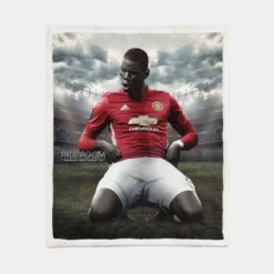 Paul Pogba Spirited Soccer Player Sherpa Fleece Blanket 1