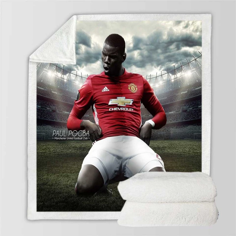 Paul Pogba Spirited Soccer Player Sherpa Fleece Blanket