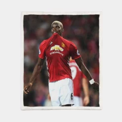 Paul Pogba Spright Man United Football Player Sherpa Fleece Blanket 1