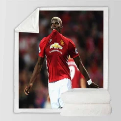 Paul Pogba Spright Man United Football Player Sherpa Fleece Blanket