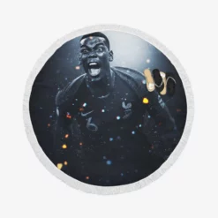 Paul Pogba elite French sports Player Round Beach Towel