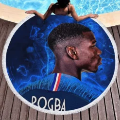 Paul Pogba enduring France Football Player Round Beach Towel 1