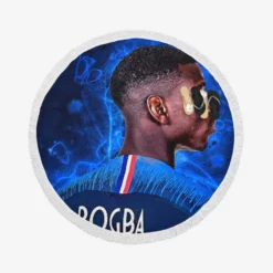 Paul Pogba enduring France Football Player Round Beach Towel