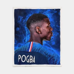 Paul Pogba enduring France Football Player Sherpa Fleece Blanket 1