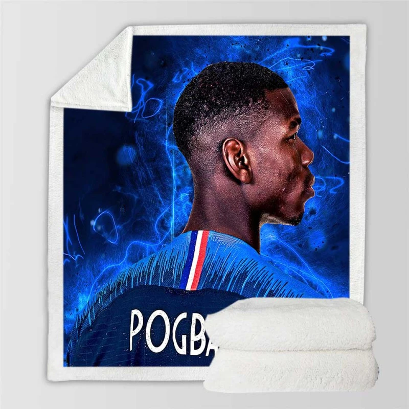 Paul Pogba enduring France Football Player Sherpa Fleece Blanket