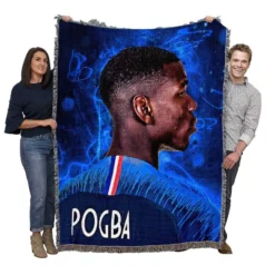 Paul Pogba enduring France Football Player Woven Blanket