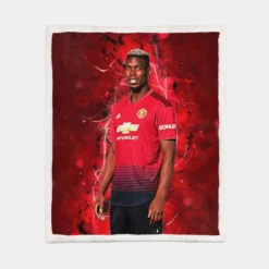 Paul Pogba euphoric United Footballer Player Sherpa Fleece Blanket 1