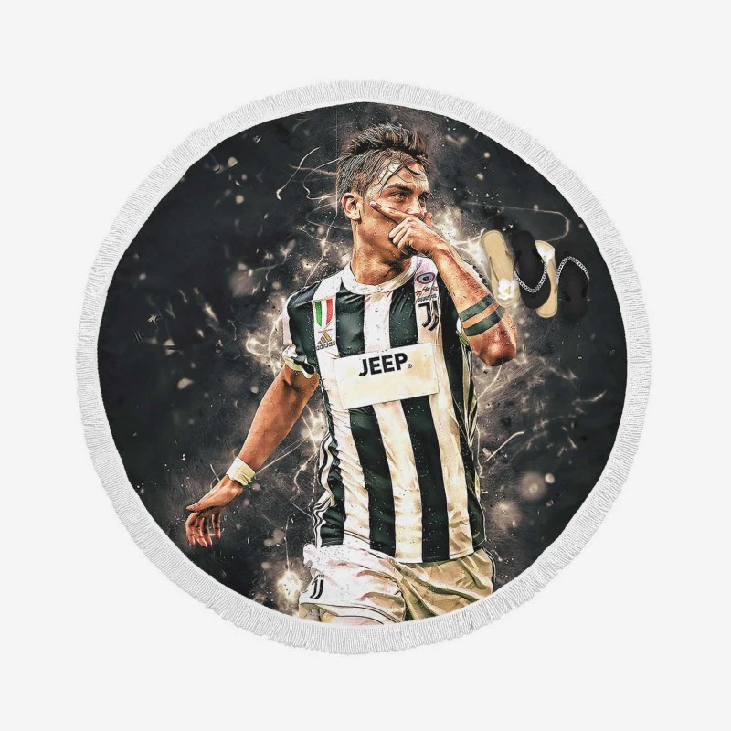 Paulo Bruno Dybala Juventus Star Soccer Player Round Beach Towel