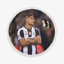 Paulo Bruno Dybala Rapid Juve Football Player Round Beach Towel