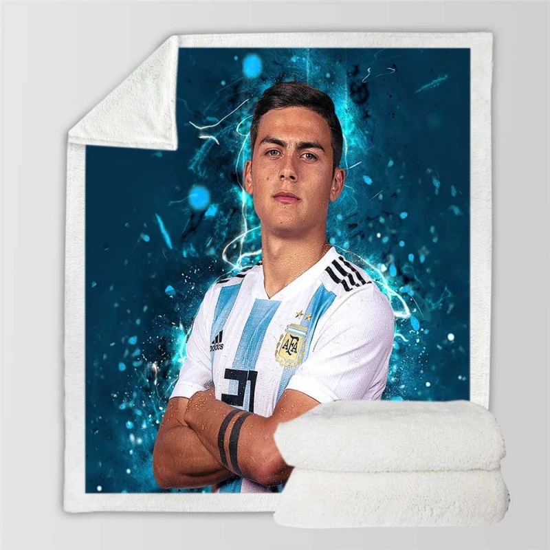 Paulo Bruno Dybala bustling Footballer Player Sherpa Fleece Blanket