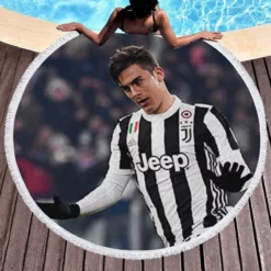 Paulo Bruno Dybala consistent Juve Football Player Round Beach Towel 1