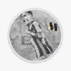 Paulo Bruno Dybala focused Football Player Round Beach Towel