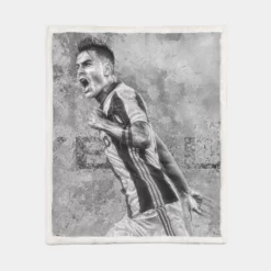 Paulo Bruno Dybala focused Football Player Sherpa Fleece Blanket 1