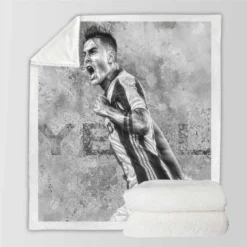 Paulo Bruno Dybala focused Football Player Sherpa Fleece Blanket