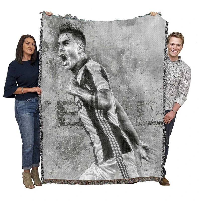 Paulo Bruno Dybala focused Football Player Woven Blanket