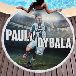 Paulo Bruno Dybala healthy sports Player Round Beach Towel 1