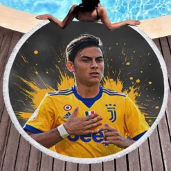 Paulo Bruno Dybala sharp Juve Football Player Round Beach Towel 1