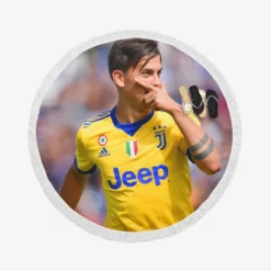 Paulo Bruno Dybala spright Football Player Round Beach Towel