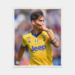 Paulo Bruno Dybala spright Football Player Sherpa Fleece Blanket 1