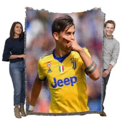 Paulo Bruno Dybala spright Football Player Woven Blanket