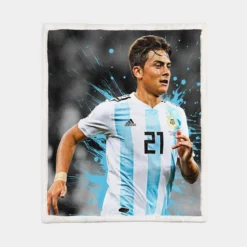 Paulo Dybala athletic Soccer Player Sherpa Fleece Blanket 1