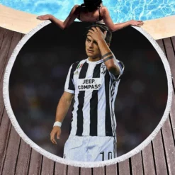 Paulo Dybala committed sports Player Round Beach Towel 1