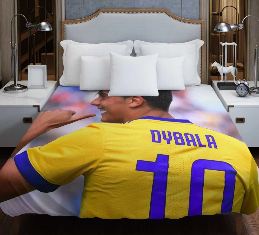 Paulo Dybala confident Soccer Player Duvet Cover