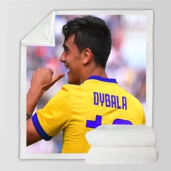 Paulo Dybala confident Soccer Player Sherpa Fleece Blanket