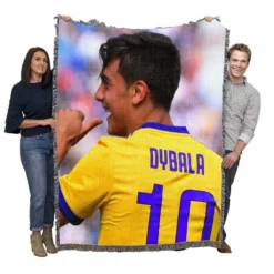 Paulo Dybala confident Soccer Player Woven Blanket