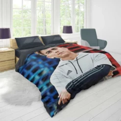 Paulo Dybala encouraging Juve Football Player Duvet Cover 1